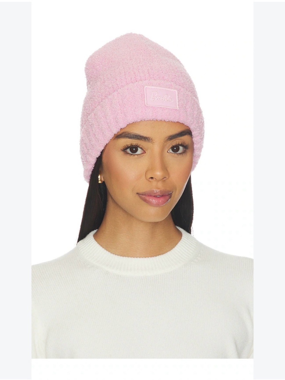 Barefoot Dreams Barbie Patch Knit Beanie - Light Pink NWT $58MSRP